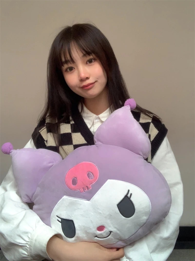 Sanrio Very Soft Kuromi Back Cushion Throw Pillow Sofa Bed Room Decor Comfortable Japanese Style Pillow Gifts Girl