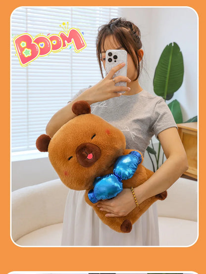 Plush Capybara Boxing Toy Stuffed Animal Cute Cuddly Pillow Decor for Kids Birthday Xmas Gift Wholesale Plush Toy Stuffed Animal