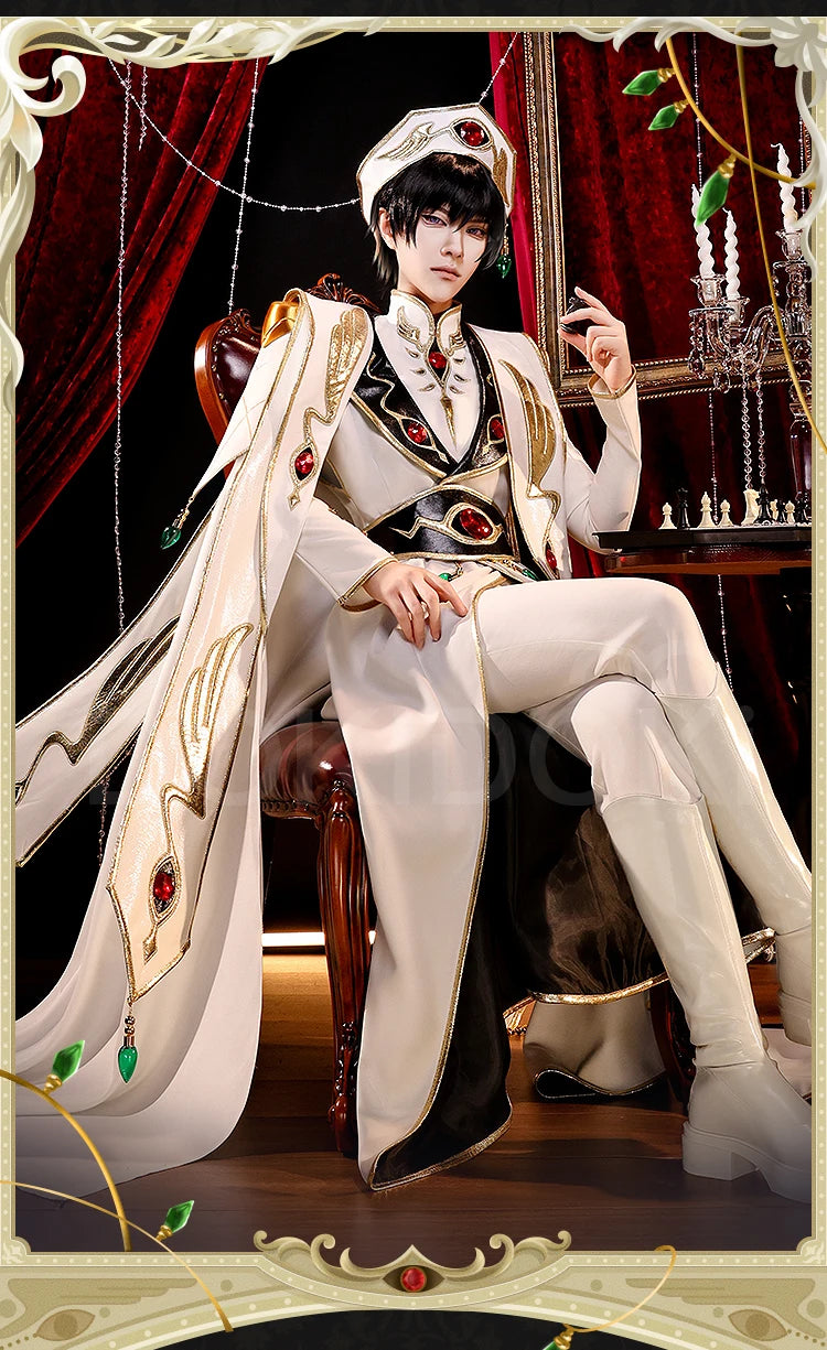 IN STOCK Lelouchh Lamperougee C Cosplay Anime【S-2XL】DokiDoki-SR Men Emperor C Queen Lelouchh Cosplay Plus Size Halloween