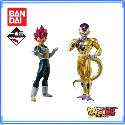 Bandai In Stock Original Dragon Ball Ichiban Kuji Back To The Theater Golden Frieza Super Saiyan God Vegeta Action Figure Model