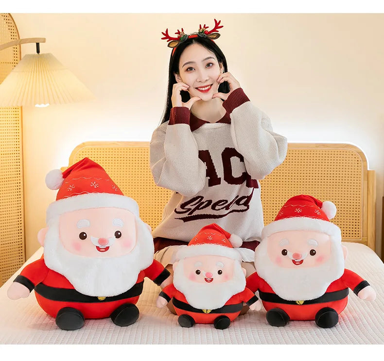 New 50cm Plush Santa Claus Doll Stuffed Toy Cuddly Pillow Christmas Gift for Kids Birthday Xmas Present Wholesale Small Gift