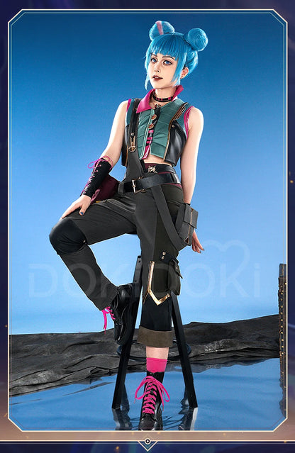 IN STOCK Jinxx Powderr Cosplay Costume Anime Cosplay【S-3XL】DokiDoki-SR Women Jinxx Powderr Vest Cosplay Plus Size