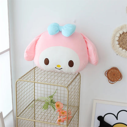 Kuromi My Melody Pillow Stuffed Anime Kuromi Car Headrest Safety Seat Belt Cover Cushion Cartoon Car Decoration Girl Gifts