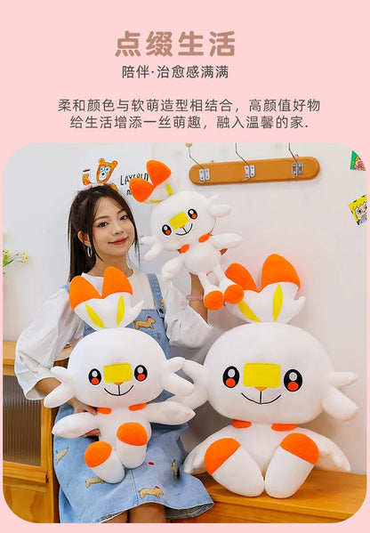 50/70/90cm Big Size Pokemon Scorbunny Anime Plush Stuffed Doll Room Decoration Kawaii Plushies Pillow Ornaments Holiday Gifts