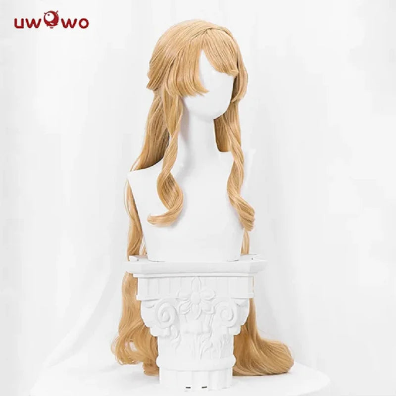 UWOWO Genshin Impact Navia Fontaine Cospaly Wig Light Yellow Long Hair