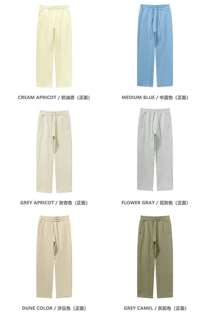 ZODF 345gsm Fleece Straight Pants for Men Unisex Loose Comfortable Sport Trousers Autumn Winter HY0864