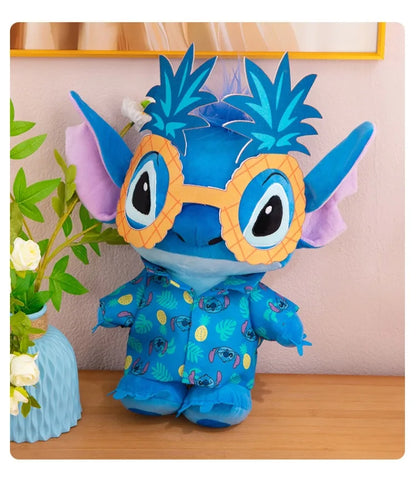 Disney Kawaii Plush Toy Stitch with Sunglasses Cute Pineapple Doll for Kids Birthday Xmas Gift Stuffy Animal Plushie Soft Toy