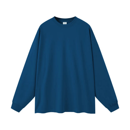 ZODF NEW Autumn Men's Solid Full Sleeve T Shirts Unisex Loose Oversized Casual 305GSM Cotton Basic T-Shirt Brand TEE HY0209