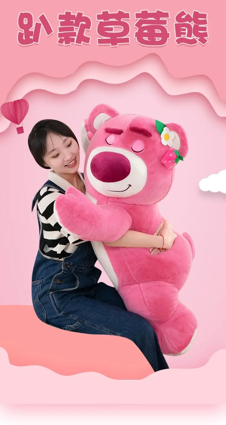 110cm Big Size Disney Lotso Leather Cartoon Anime Plush Stuffed Doll Room Kawai Plushies Pillow Ornaments Children Holiday Gifts