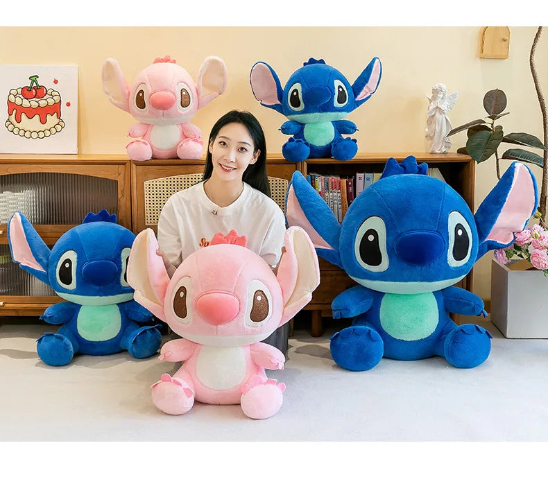 45/60/80CM Super Big Size Disney Stitch Anime Plush Stuffed Doll Kawaii Room Decoration Plushies Children's Pillow Holiday Gifts