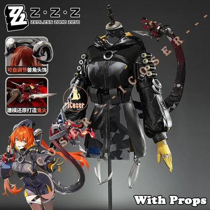 Zenless Zone Zero Orphie Cosplay Costume Wig Uniform Hat Headwear Ear Obol Squad Halloween Party for Women Girls Carnival iCoser