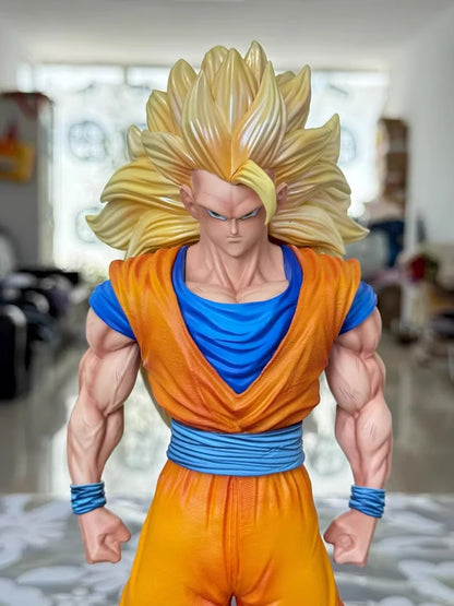 34cm Jt Statue Dragon Ball Son Goku Figurine Ssj3 Goku Figurine Super Saiyan 3 Goku Figures Decor Anime Figure Gk Statue Model