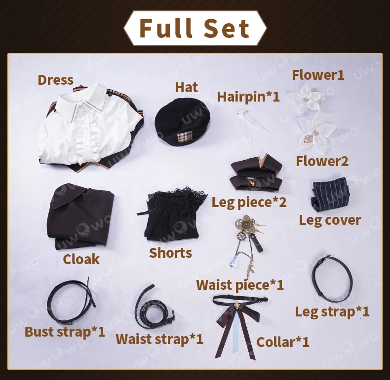 IN STOCK UWOWO Traveler Lumine Cosplay Game Genshin Impact Traveler Lumine Detective Cosplay Costume Halloween Costumes