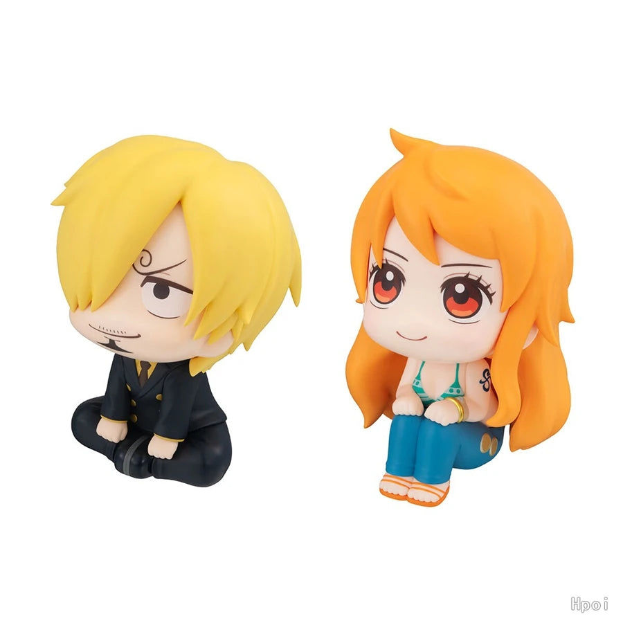 9.5cm ONE PIECE Anime Figure Look Up Luffy/Zoro Action Figure Q Version Kawaii Nami/Sanji Figurine PVC Collection Model Toys