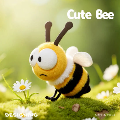 ZU Cute Flower Face Honey Bee Plush Toy Lovely Shark & Bee Caterpillar Ladybug Stuffed Soft Dolls Gift for Girl Boy Home Decor