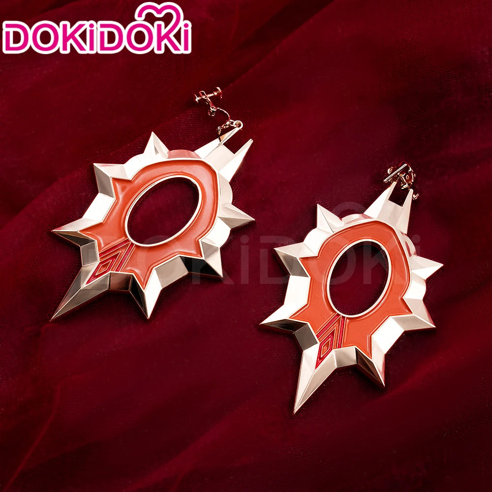 Mavuika Wig Game Genshin Impact DokiDoki Pyro Archon Women Long 110cm Luminous Wig Natlan Mavuika Glasses Ear Clips