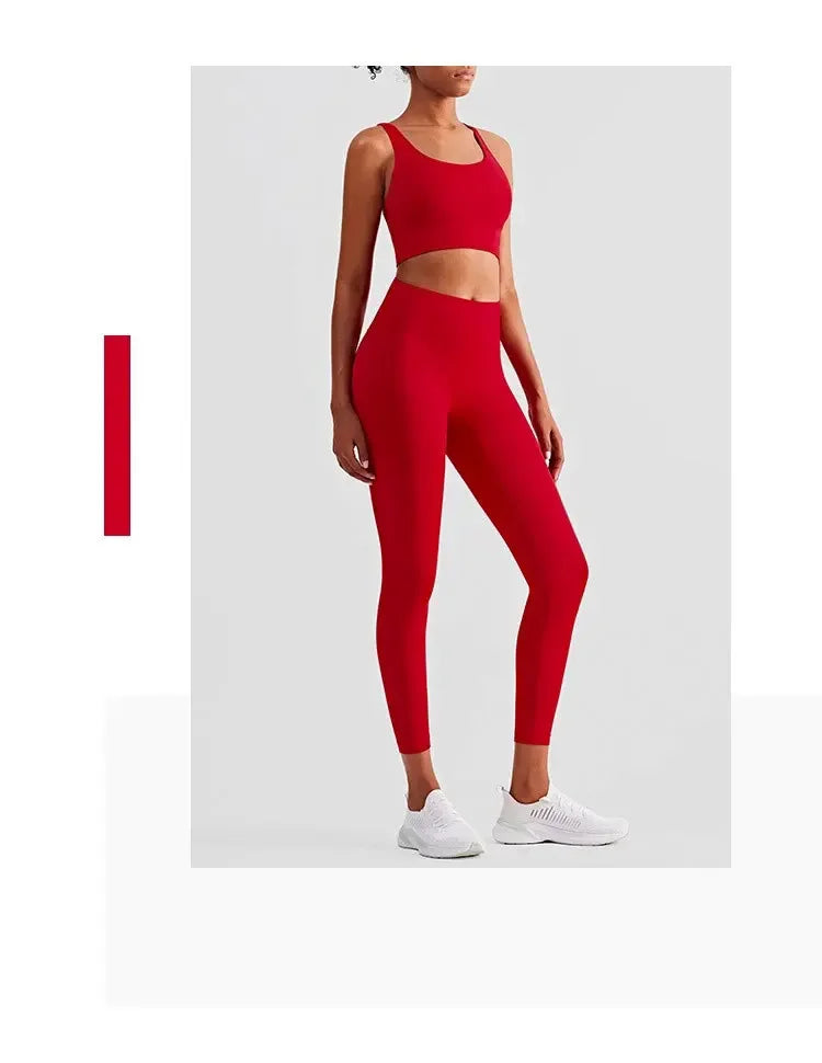 2 Piece Women’s Yoga Tracksuit Athletic Wear Pilates Fitness Suit Gym Workout Push Up Sports Bra Leggings Set