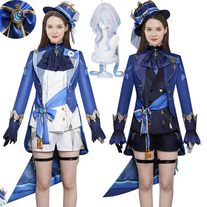 Genshin Impact Furina De Fontaine Cosplay Costume Set Cotton Polyester