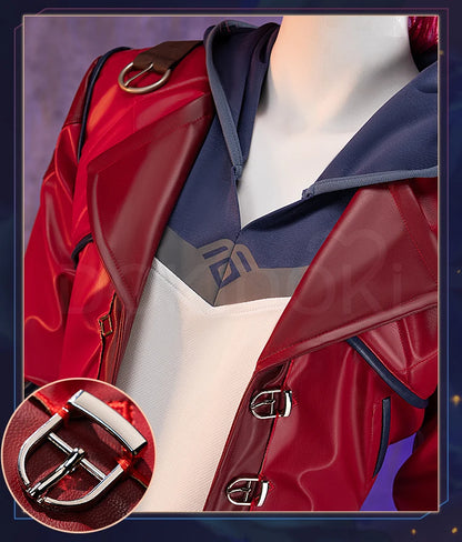 【Last Batch】IN STOCK ViI Cosplay Costume Game Cosplay DokiDoki-R Women Suit Red Coat Plus Siz