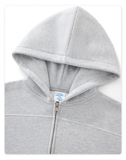 ZODF New Winter 350gsm Man Fleece Boxy Fit Zipper Hoodie Unisex Hip Hop Solid Warm Hooded Coat Brand Jackets HY0034
