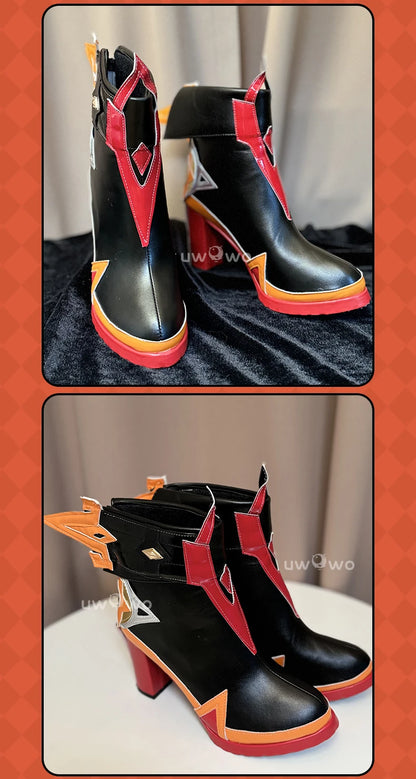 UWOWO Mavuika Shoes Game Genshin Impact Mavuika “Pyro Archon” Cosplay Shoes High Heel Size 35-45