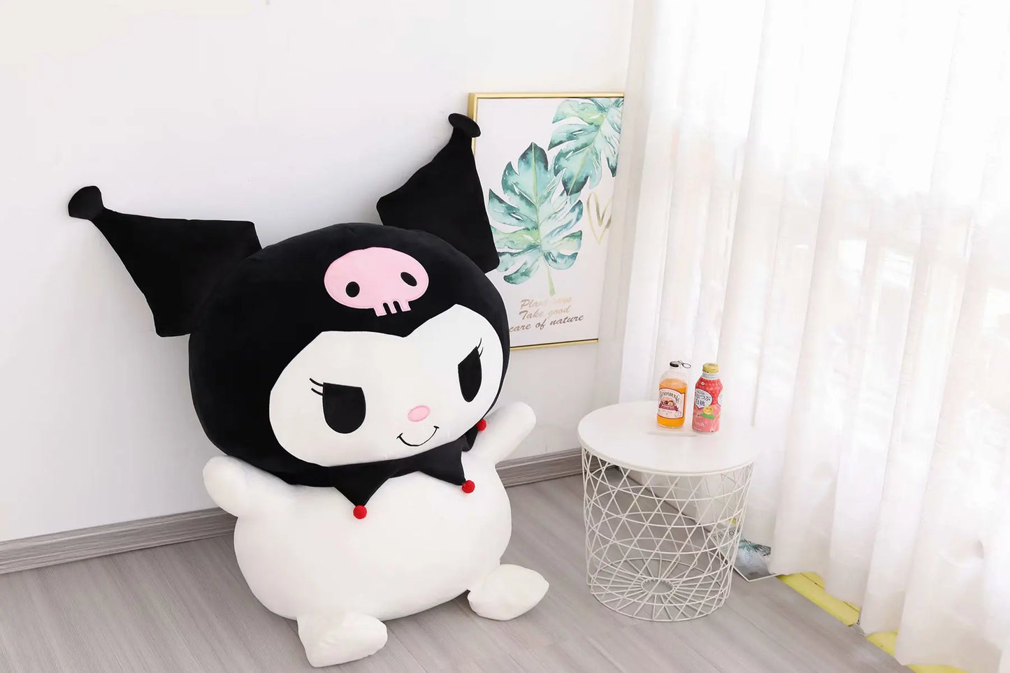 Big Size Sanrio Kuromi Stuffed Doll Melody Cinnamoroll Plush Toy Kawaii Anime Bedside Cushion Room Decoration Xmas Gift For Girl