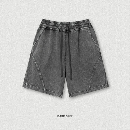 ZODF New Men Fire Snowflake Washed 330gsm Shorts Unisex High Street Summer Distressed Sport Cotton Shorts HY1028