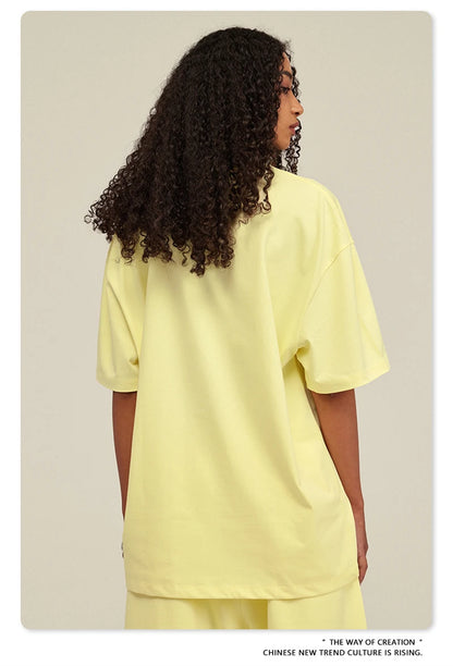 ZODF New 2025 Heavy Weight 305gsm Solid Cotton T Shirts For Men Unisex Summer Oversized Noshrink Basic T-Shirt Brand Tops HY0475