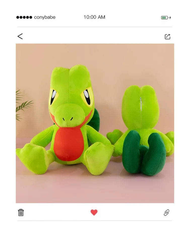 35-60CM Big Size Treecko Plushies Pokemon Anime Cartoon Peluche Kawaii Ornament Comfortable Soft Doll Children's Toy Gifts