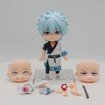 10cm Gintama Anime Figure #2420 Sakata Gintoki Action Figure Humorous Man Figurine PVC Collection Model Doll Toys Birthday Gifts