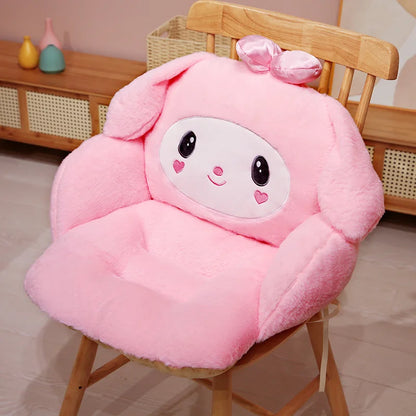 Comfortable Cinnamoroll Seat Cushion Cartoon Kuromi My Melody Sitting Cushion Dining Room Bedroom Chair Back Cushion Home Decor