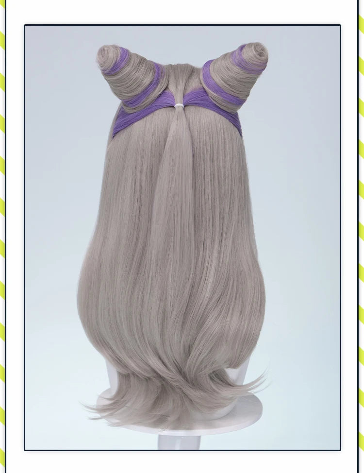IN STOCK Guinevere Olivia Wig Anime Cosplay DokiDoki Blue Hair Knights Cosplay Double Buns Hight Heat Resistant Free Wig Cap