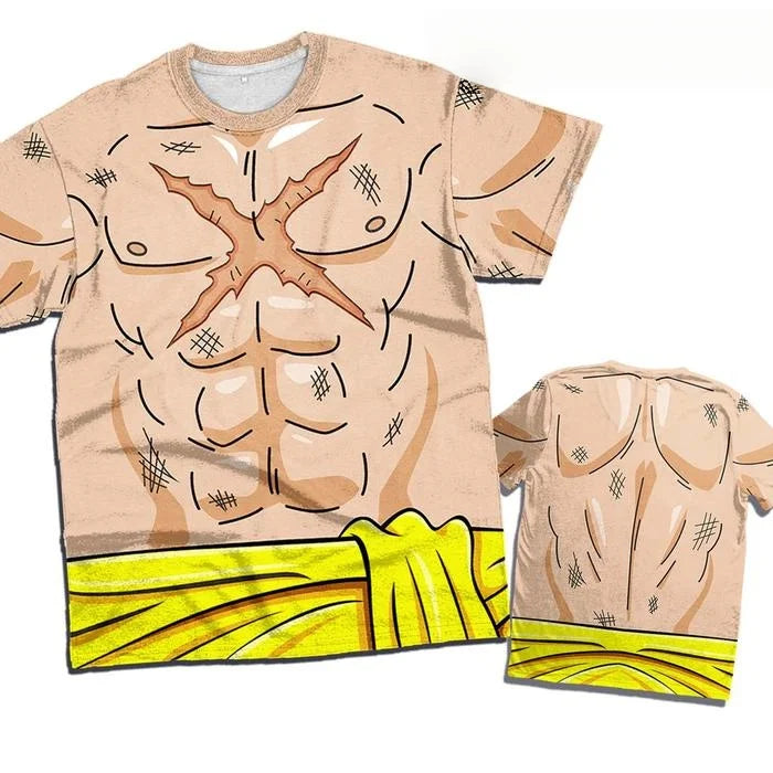 2526 New Bandai Anime One Piece Luffy Summer Jersey T-shirt Oversized 3D Adult and Children's Multifunctional Top Christmas