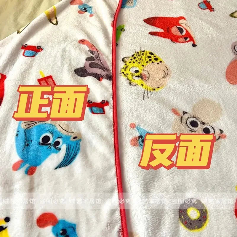 Cartoon Animal Zootopia Cushion Blanket Comfortable Soft Bed Back Cushion Nick Judy Fox Rabbit Leopard Cushion Blanket Car Gift