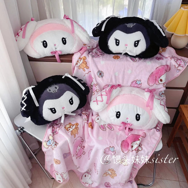 Sanrio Lolita My Melody Headrest Back Cushion Car Seat Belt Cover Stuffed Anime Kuromi Cuddly Pillow Plushies Xmas Gifts Girl