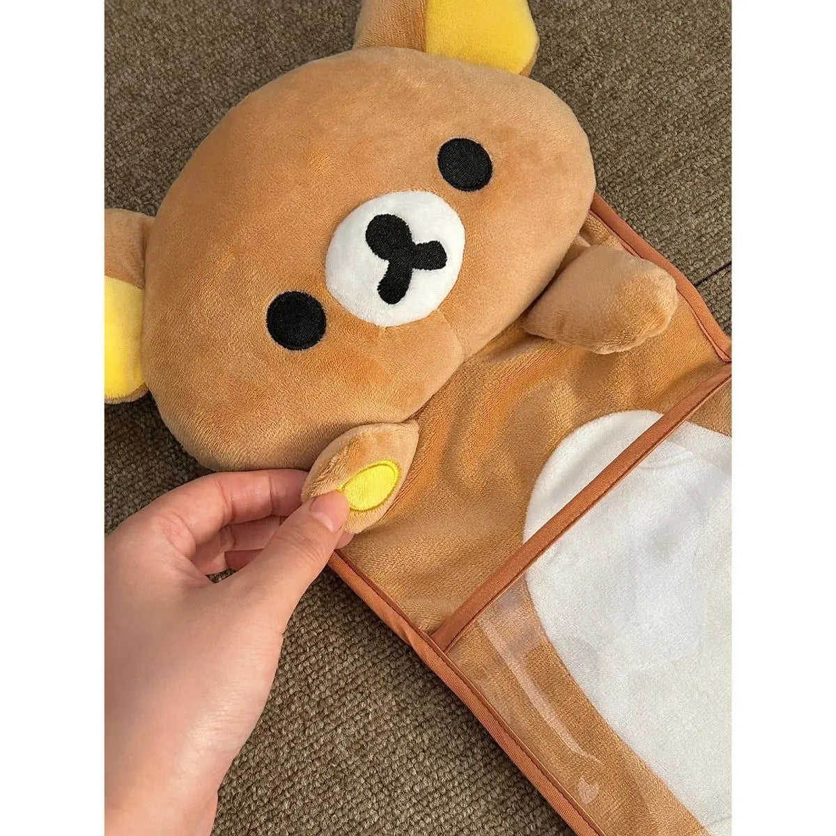 Kawaii Rilakkumas Wall Hanging Storage Bag Cartoon Rilakkumas Bear Door Hanging Bag Large Capacity Sundries Storage Bag Gifts