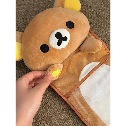 Kawaii Rilakkumas Wall Hanging Storage Bag Cartoon Rilakkumas Bear Door Hanging Bag Large Capacity Sundries Storage Bag Gifts