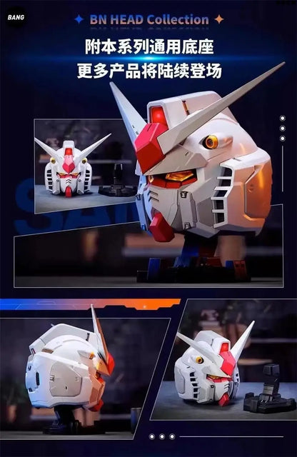 Gunpla Rx-78 Gundam BN Head Collection Action Figures Wearable Robot Helmet Kits Model Cosplay Birthday Gift for Kids