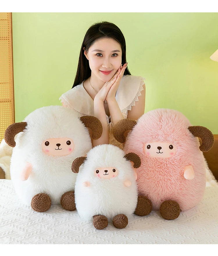 Sheep Doll Plush Toy Cute Sheep Soft Stuffed Animal Sleeping Pillow Cushion Christmas Gifts for Kids and Girls