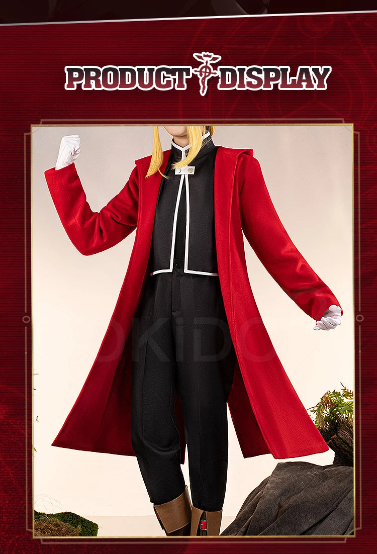 Edward Elri Cosplay Costum Anime Fullmetal Alchemist Cosplay DokiDoki-R Men Red Uniform Costume Edward Elri Cosplay