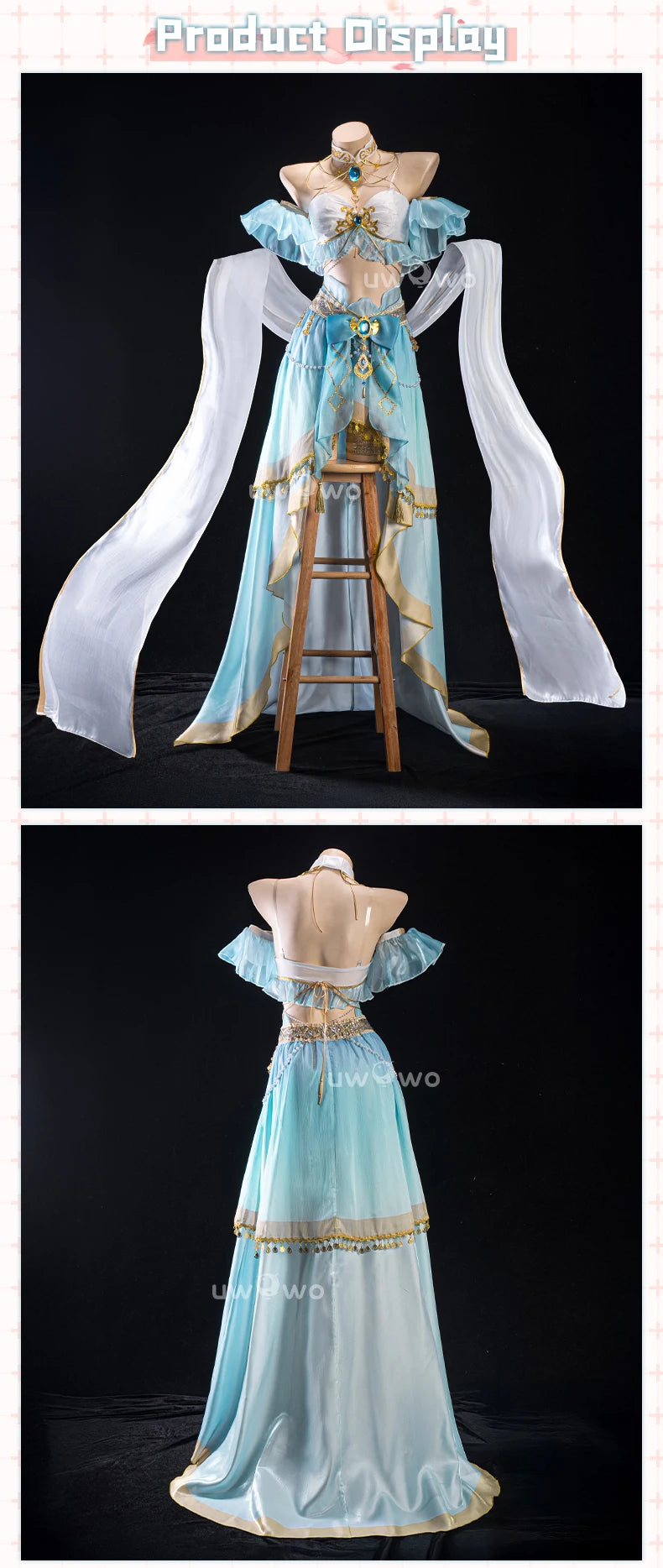 LAST BATCH UWOWO Nilou Cosplay Genshin Impact Fanart Nilou 'Aqua Seraphina' Dance Dress Cosplay Costume
