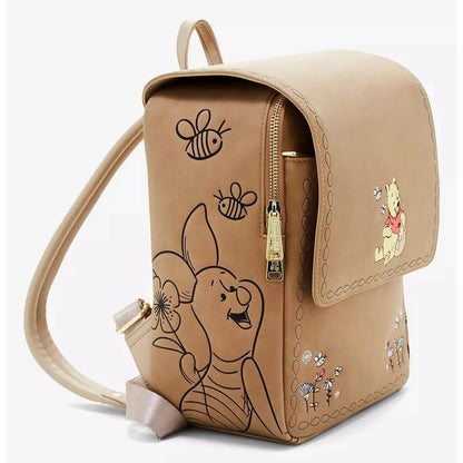 New Cute Loungefly Disney Winnie The Pooh Flower Brown Cartoon Mini Backpack Red Mickey Mouse Backpack Cute Cartoon Bag Gifts