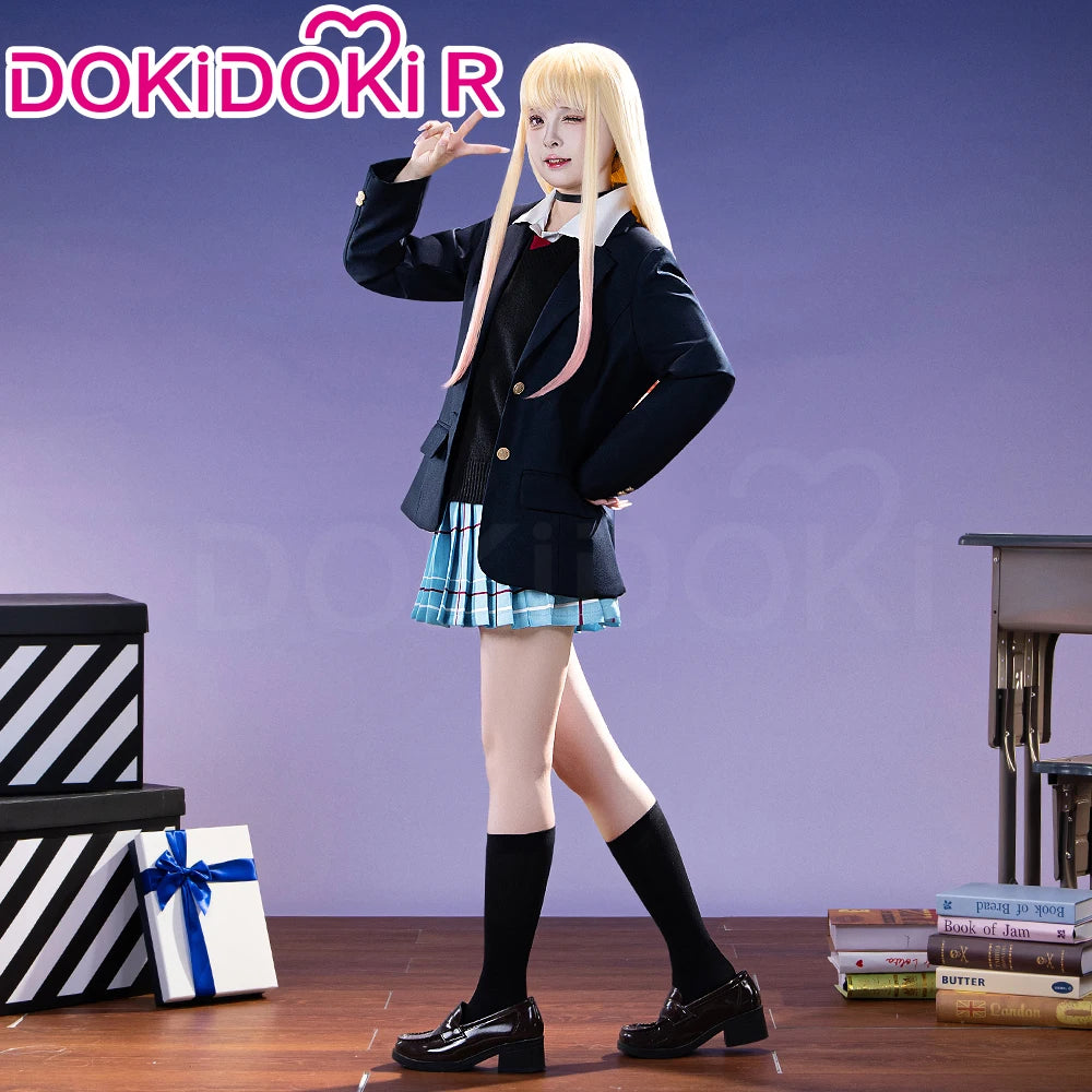 Kitagawa Marin Cosplay Costume Anime DokiDoki-R Women School Uniform JK Dress Black Suit Jacket Marin Cosplay Costume