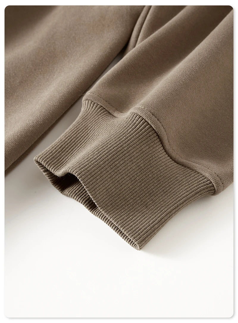 ZODF New Winter Men Zipper Fleece Hoodies Unisex Loose Heavy Weight Thick Warm Basic 420gsm Hooded Coats Hoodie HY0747