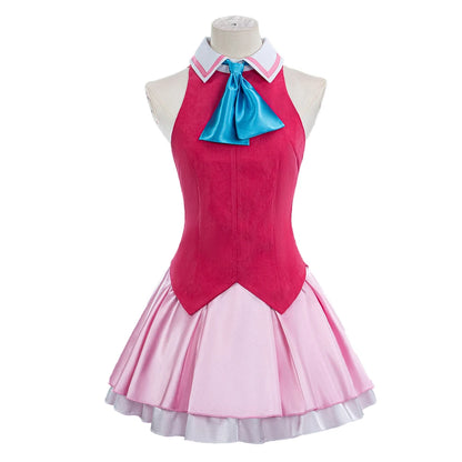 Hoshino Ai Cosplay Costume Anime Oshi no Ko Cosplay 【S-2XL】DokiDoki-R Hoshino AI Women Idol Pink Dress Costume Plus Size