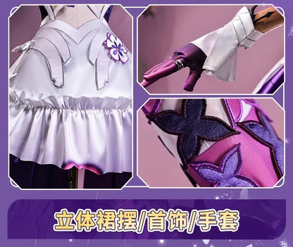 Honkai Star Rail Castorice Cosplay Costume Wig Dress Earrings Headwear Halloween Party for Women Girls Carnival Game Cos Props