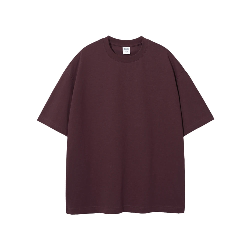 ZODF New Spring Summer Men 305gsm Cotton T Shirts Unisex Heavy Weight Oversized FG Noshrink Basic Solid T-Shirt Tees HY0165