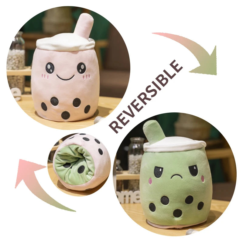Various Play Doll Boba Plushies Mini Dolls in a Boba Cup Can Flip Boba Tea Toy Many Size Boba Tea Cushions for For Kids Girl