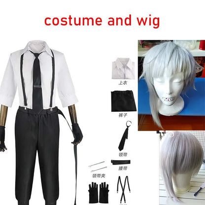 Bungo Stray Dogs Nakajima Atsushi Cosplay Set Cotton Polyester - costume and wig / XL