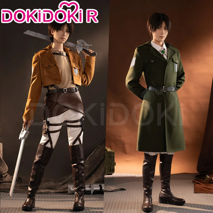 IN STOCK Erenn Mikasaa Levii Hangee Arminn Cosplay Costume Anime【S-3XL】DokiDoki-R Women Men Leather Plus size